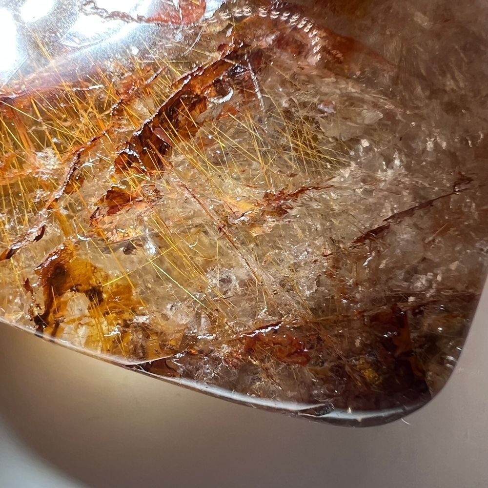 Golden Rutilated Clear Quartz Heart - Picture 8 of 16